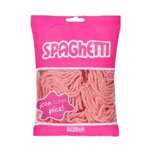 Golosinas spaguetti fresa Hacendado Paquete 0.25 kg