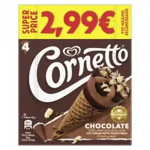 Helado de chocolate Cornetto 4 uds.