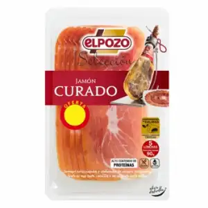 Jamón curado selección loncha El Pozo 90 g.