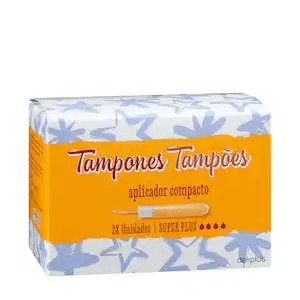 Tampones super plus Deliplus con aplicador compacto Caja 1 ud