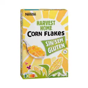 Cereales copos de maíz Corn Flakes Harvest Home sin gluten Caja 0.375 kg