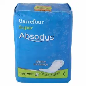 Compresas incontinencia super Absodys Carrefour 20 ud.