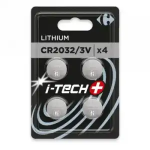 Pilas de Botón Carrefour CR2032, paquete 4