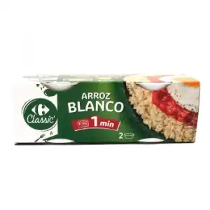 Arroz blanco cocido Classic Carrefour sin gluten pack de 2 unidades de 250 g.