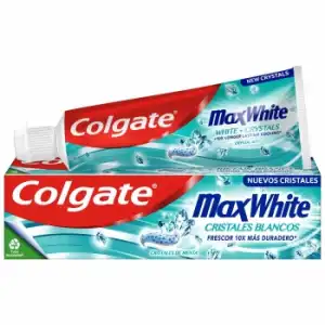 Dentífrico blanqueadora con cristales blancos MaxWhite Colgate 75 ml.