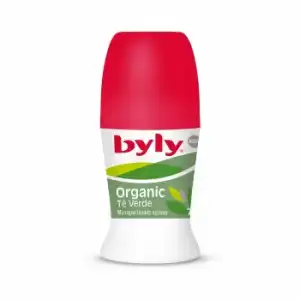 Desodorante roll-on organic fresh activo 48h con menta y té verde ecológicos Byly 50 ml.