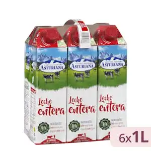 Leche entera Asturiana 6 bricks X 1 L