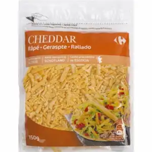 Queso rallado cheddar Carrefour 150 g.