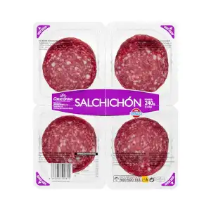 Salchichón extra Hacendado lonchas 4 paquetes X 0.06 kg