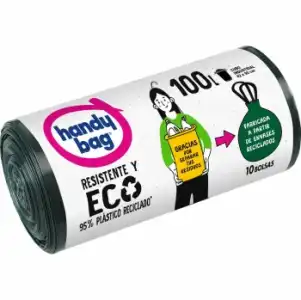 Bolsas de Basura Resistente y Eco 95% Reciclado Handy Bag 100l 10 ud