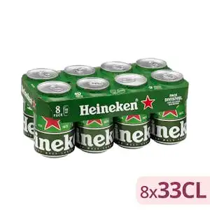 Cerveza Heineken 8 latas X 330 ml