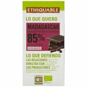 Chocolate negro 85% cacao Madagascar ecológico Ethiquable 100 g.