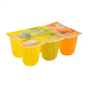 Gelatina sabores limón, multifrutas y naranja Hacendado 6 ud. X 0.1 kg