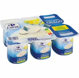 Yogur griego de lima limón Carrefour Extra pack de 6 unidades de 125 g.