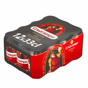 Cerveza Cruzcampo especial pack de 12 latas de 33 cl.