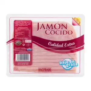 Jamón cocido extra Hacendado lonchas Paquete 0.2 kg