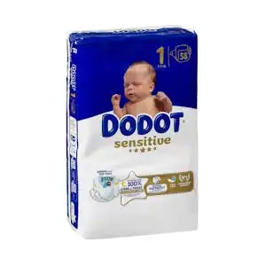 Pañales bebé talla 1 de 2-5 kg Dodot Paquete 58 ud