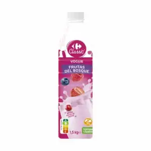 Yogur líquido de frutas del bosque Carrefour Classic' sin gluten 1,5 l.