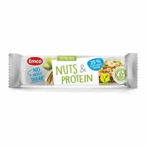 Barrita pistacho 25% proteína sin azúcar Emco sin gluten 35 g.