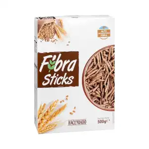 Cereales con salvado de trigo Fibra Sticks Hacendado Caja 0.5 kg