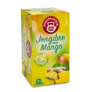 Infusión de jengibre y mango en bolsitas Pompadour 20 ud.