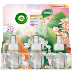 Ambientador eléctrico fragancia a delicias de verano Essential Oils recambio Air Wick 3 ud.