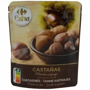 Castañas enteras peladas al fuego Extra Carrefour 100 g