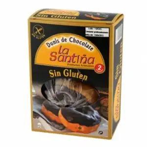 Dunis de chocolate La Santiña sin gluten pack de 2 unidades de 50g.