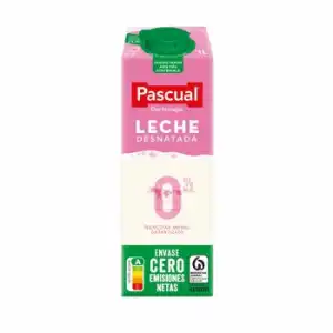 Leche desnatada 0% MG Pascual brik 1 l.