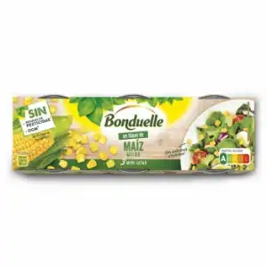 Maíz en grano Bonduelle pack de 3 unidades de 70 g.