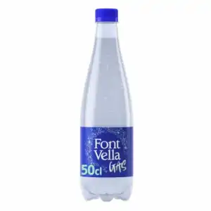 Agua mineral con gas Font Vella 50 cl.