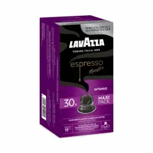 Café espresso intenso en cápsulas Lavazza Maestro compatible con Nespresso 30 ud.