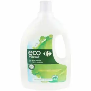 Detergente liquido con jabón vegetal Eco Planet Carrefour 33 lavados.