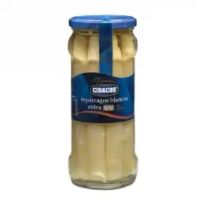 Espárragos blancos 6/12 extra muy grueso Cidacos tarro 325 g.