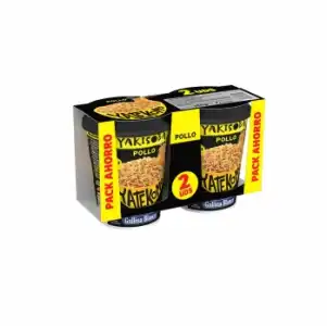 Fideos orientales de pollo Yatekomo Yakisoba Gallina Blanca pack de 2 unidades de 93 g.