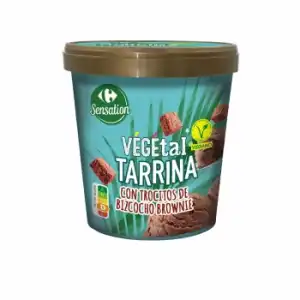 Helado vegetal de chocolate y brownie Carrefour Sensation 500 ml.