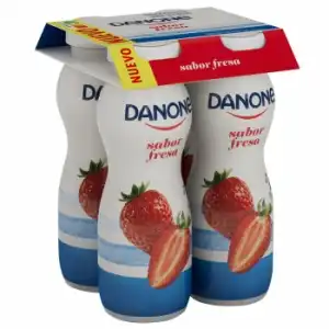 Yogur liquido sabor fresa Danone pack de 4 unidades de 155 g.