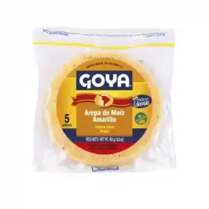 Arepa de maíz amarillo Goya sin gluten 450 g.