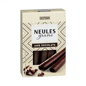 Barquillos grandes con chocolate Neules Hacendado Caja 0.14 kg
