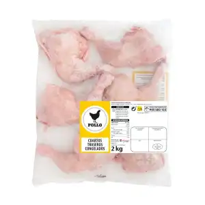 Cuartos traseros de pollo congelados Paquete 2 kg