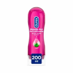 Gel de masaje erótico y lubricante estimulante con aloe vera Play Massage 2 en 1 Durex 200 ml.