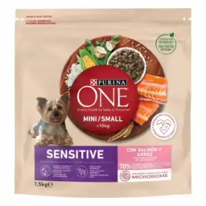 Pienso de salmón y arroz para perro mini Purina One Delicate 1,5 Kg.