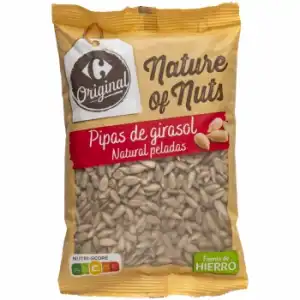 Pipas peladas naturales Carrefour 200 g.