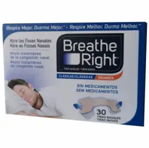 Tiras nasales grandes Breathe Right 30 ud.