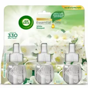 Ambientador eléctrico fragancia white bouquet Essential Oils recambio Air Wick 3 ud.