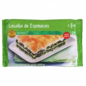 Lasaña de espinacas Carrefour 500 g.