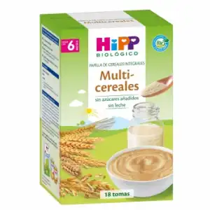 Papilla infantil desde 6 meses cereales integrales muticereales ecológico Hipp Biológico sin lactosa 400 g.