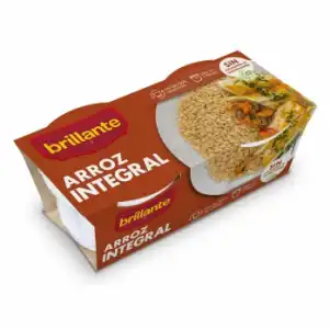 Arroz integral para microondas Brillante pack de 2 unidades de 125 g.