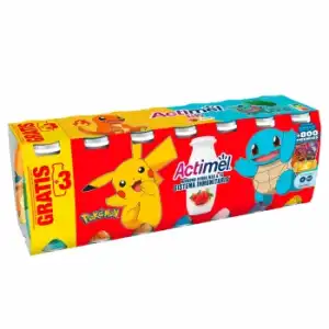 Leche fermentada líquida con fresa Danone - Actimel kids pack de 14 unidades de 100 g.