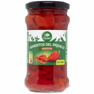 Pimientos del Piquillo asados en tiras primera Carrefour sin lactosa 225 g.